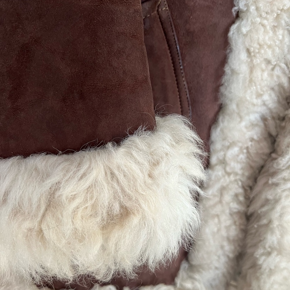 Gorgeous Vintage 70s Afghan Penny Lane Suede and Shearling Sheepskin Coat - Picture 10 of 12